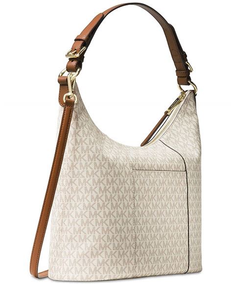 michael kors lupita medium messenger vanilla|Michael Kors Vanilla Signature Lupita Large Hobo Shoulder Bag.